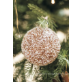 Gold &White Christmas Glass Ball Ornaments